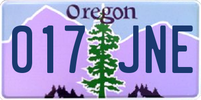 OR license plate 017JNE