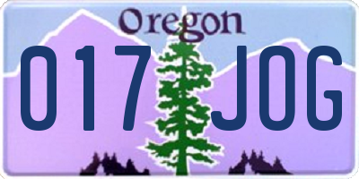 OR license plate 017JOG