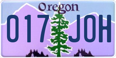 OR license plate 017JOH