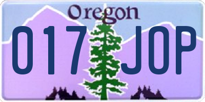 OR license plate 017JOP