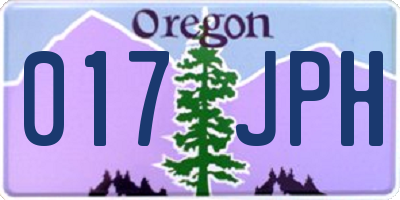 OR license plate 017JPH