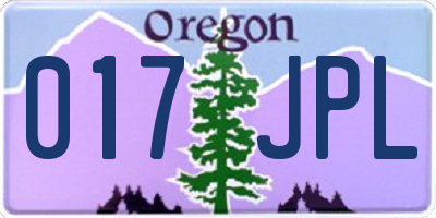 OR license plate 017JPL