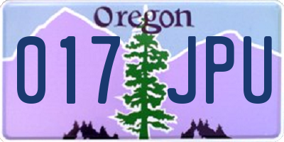 OR license plate 017JPU