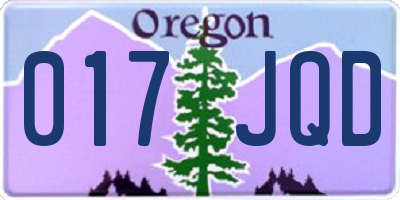 OR license plate 017JQD