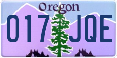 OR license plate 017JQE