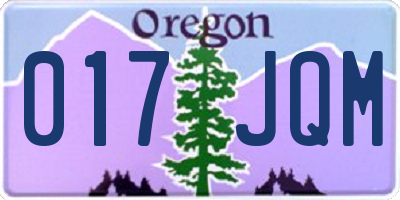 OR license plate 017JQM