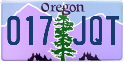 OR license plate 017JQT