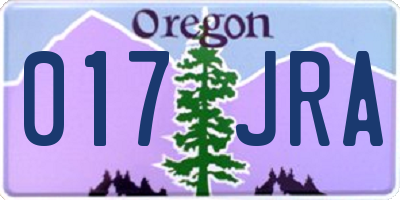 OR license plate 017JRA