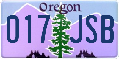 OR license plate 017JSB