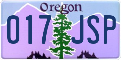 OR license plate 017JSP