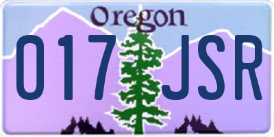 OR license plate 017JSR