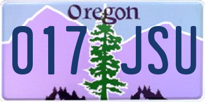 OR license plate 017JSU