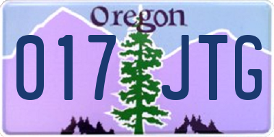 OR license plate 017JTG