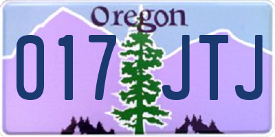 OR license plate 017JTJ