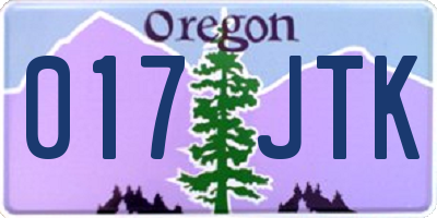 OR license plate 017JTK