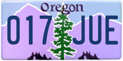 OR license plate 017JUE