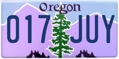 OR license plate 017JUY