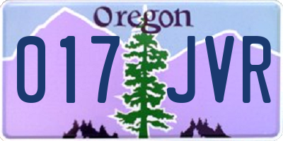 OR license plate 017JVR