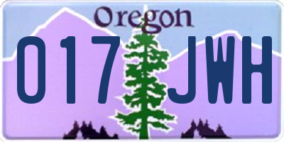 OR license plate 017JWH