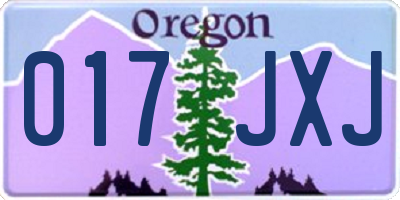 OR license plate 017JXJ