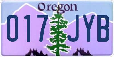 OR license plate 017JYB