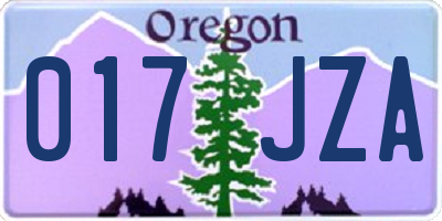 OR license plate 017JZA
