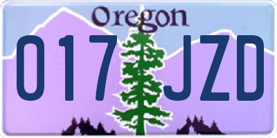 OR license plate 017JZD