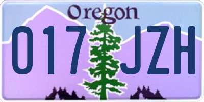 OR license plate 017JZH