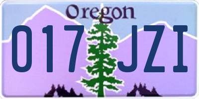 OR license plate 017JZI