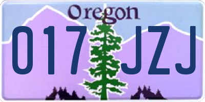 OR license plate 017JZJ