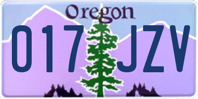 OR license plate 017JZV