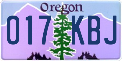 OR license plate 017KBJ