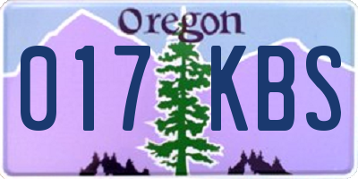 OR license plate 017KBS