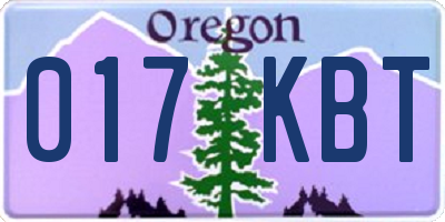 OR license plate 017KBT