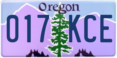 OR license plate 017KCE