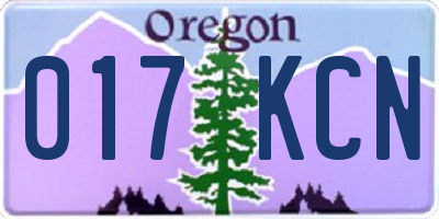 OR license plate 017KCN
