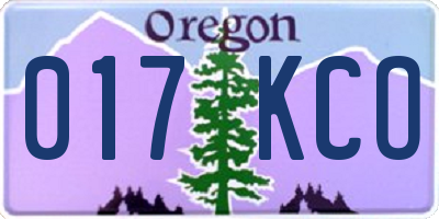 OR license plate 017KCO