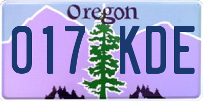 OR license plate 017KDE