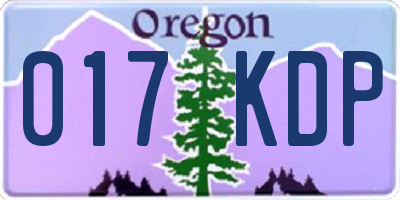OR license plate 017KDP
