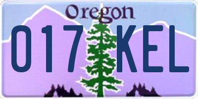 OR license plate 017KEL