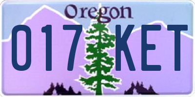 OR license plate 017KET