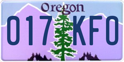 OR license plate 017KFO