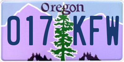 OR license plate 017KFW