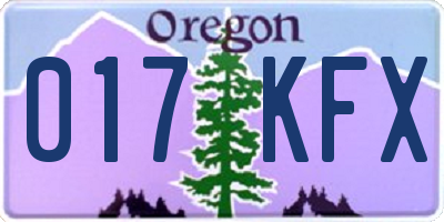 OR license plate 017KFX