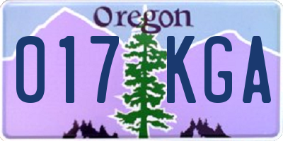 OR license plate 017KGA