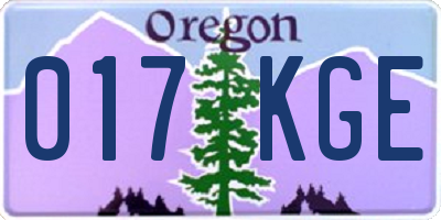 OR license plate 017KGE