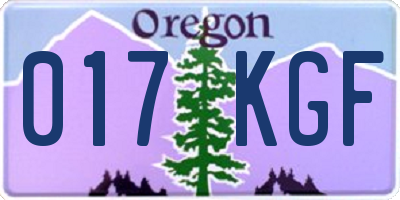 OR license plate 017KGF