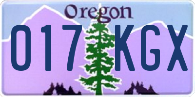 OR license plate 017KGX