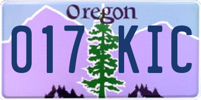 OR license plate 017KIC