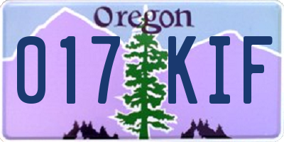 OR license plate 017KIF